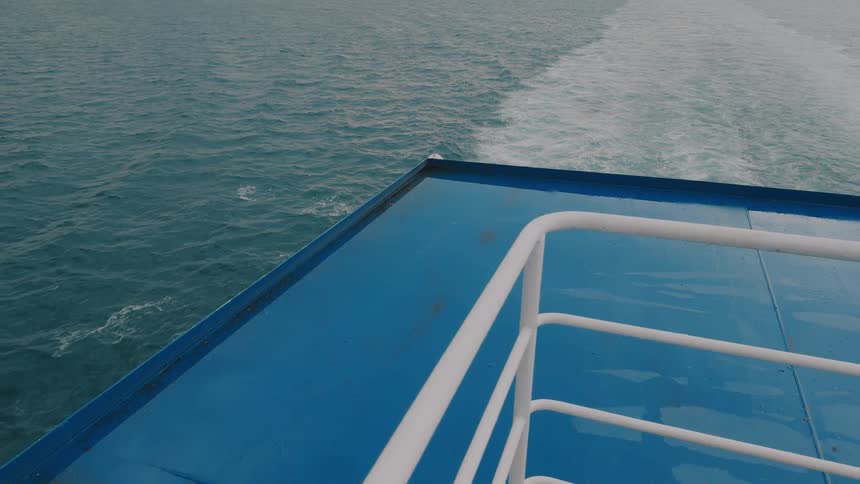A view of the water from a ship