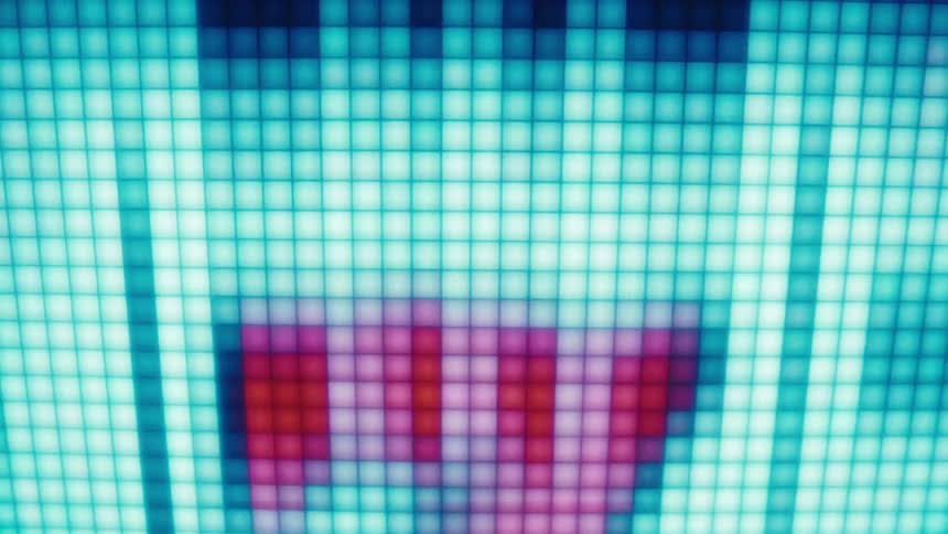 Digital sequence of three red sevens on slot machine screen