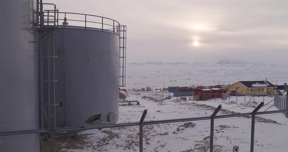 A view of a rural community covered in snow