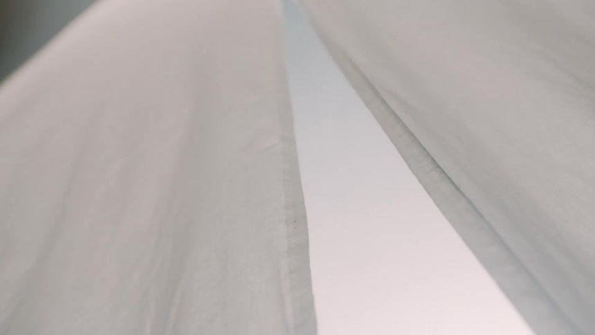 White transparent fabric in a windy environment