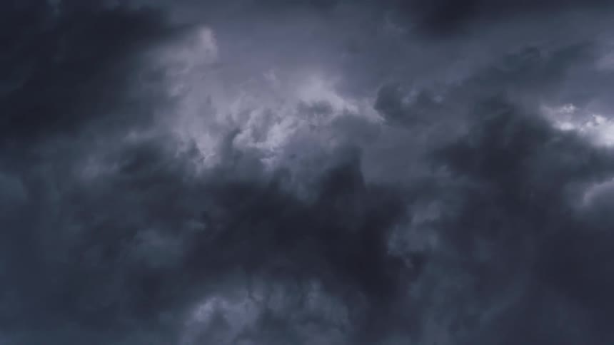 Dense dark clouds forming an overcast sky