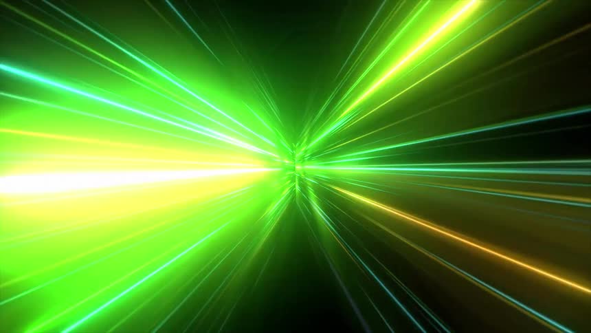 An animation of green and yellow lights flashing
