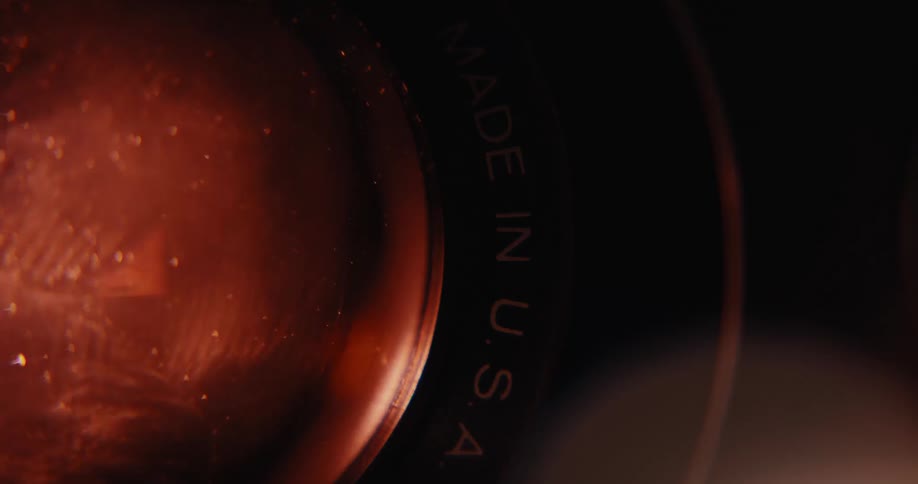Closeup on a super 8mm camera lens