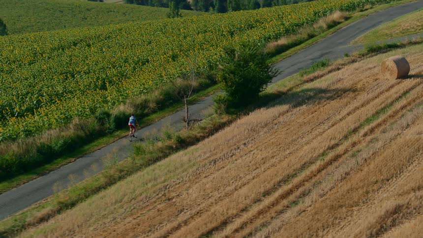 A man riding a bicycle outdoors