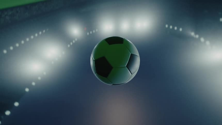 An animation of a soccer ball flying through the air