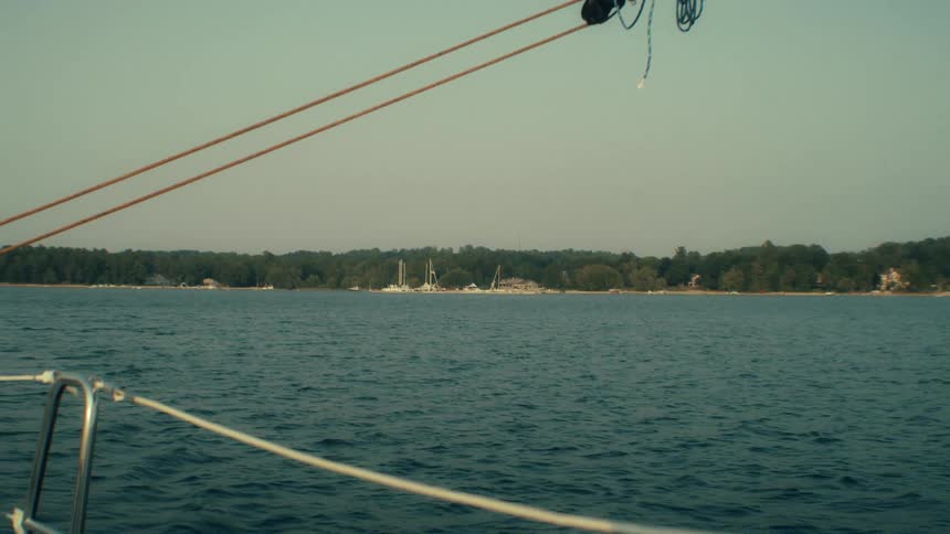 Boat moving through the sea