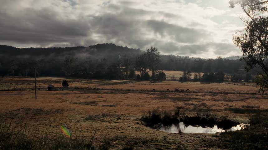 A view of a landscape with hills in the distance