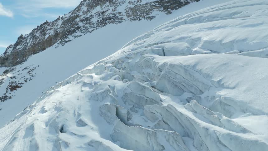 Thick ice is covering the mountain
