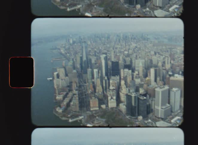 Aerial view of a seaside metropolis