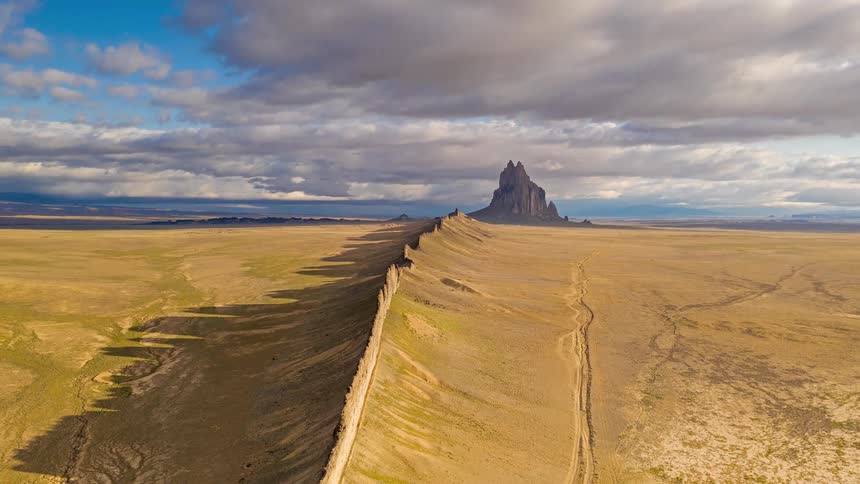 Canyon landscape in a vast field