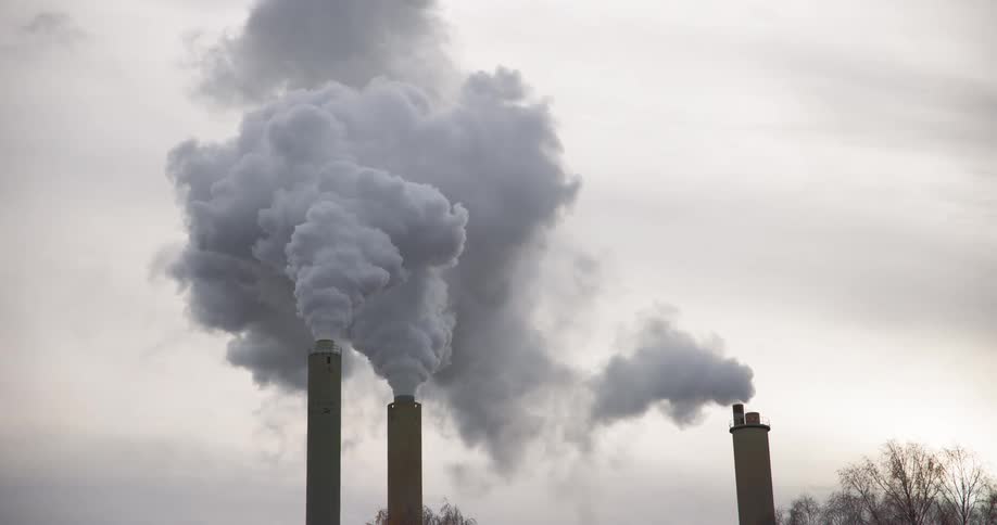 Pollutants released into the air from a factory