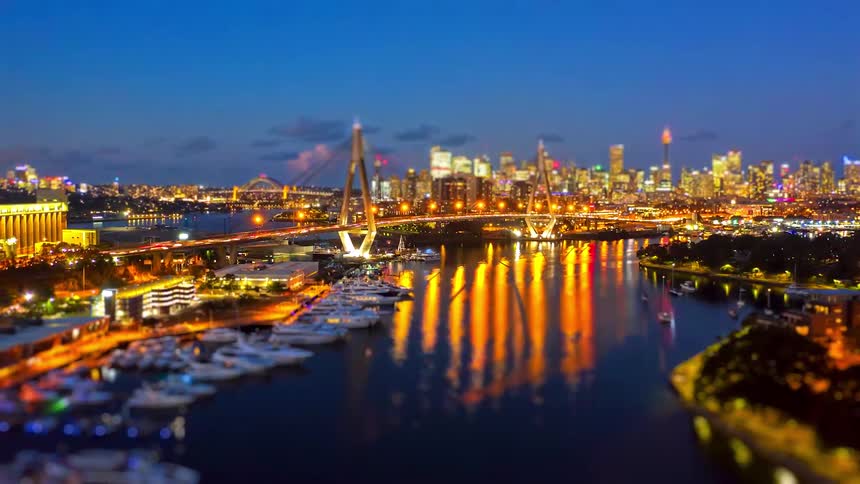 A time lapse of a city at night