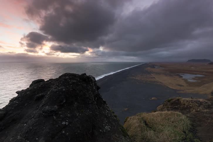 A time lapse of a sunset over the coast