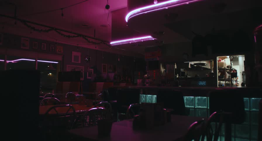 The interior of a bar