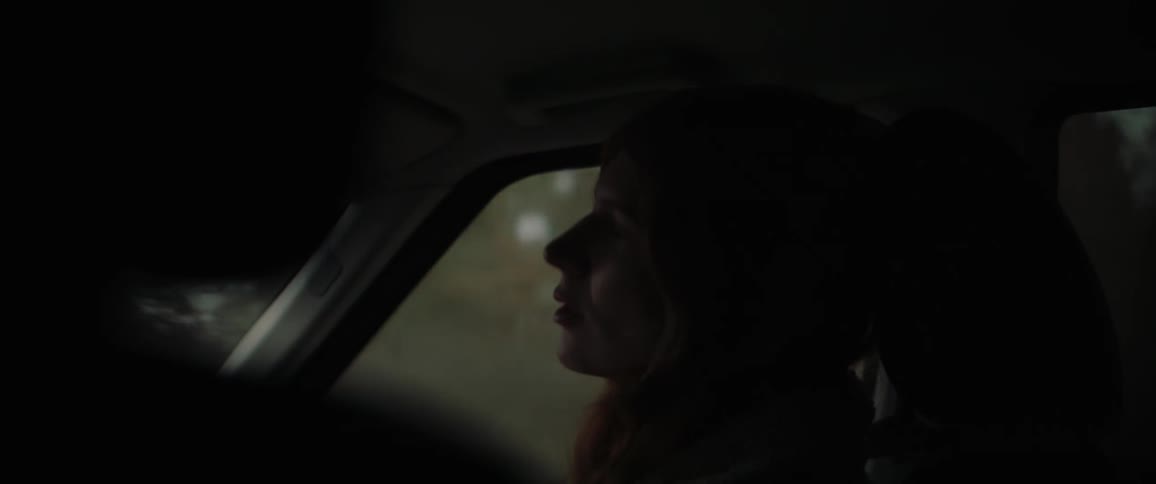 The woman is riding in the passenger seat of the car