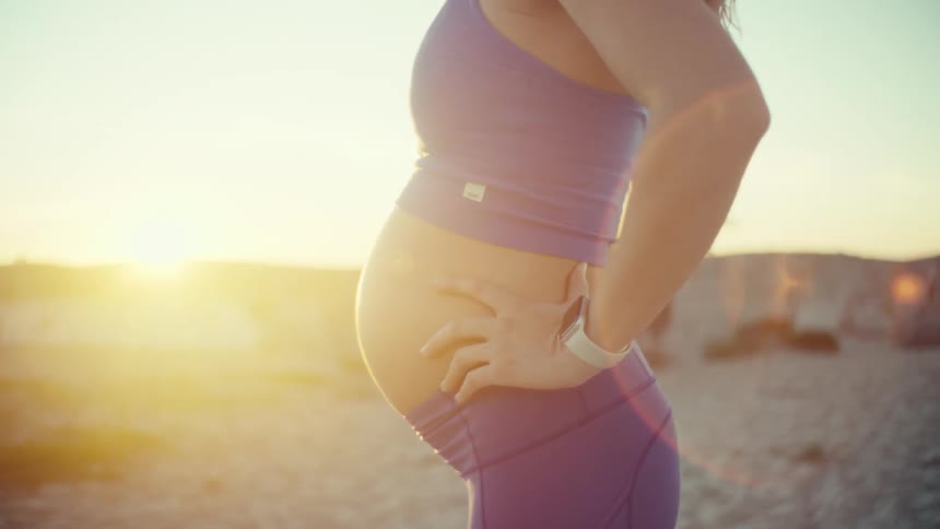 A woman jogging outdoors