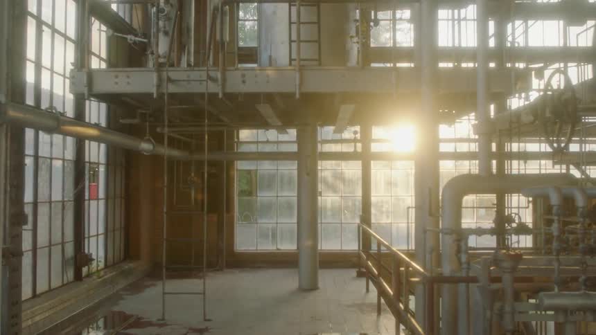 Sunlight shining through window in warehouse