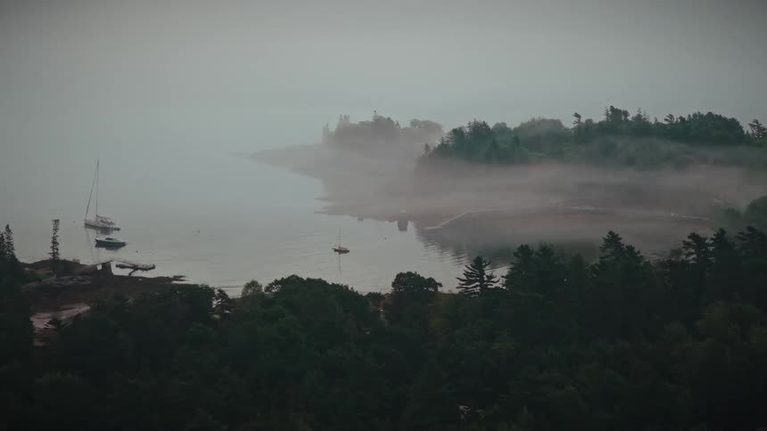 A view of a lake on an overcast day