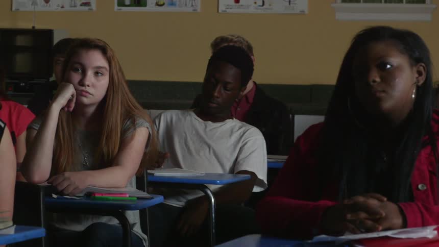 A classroom of bored students