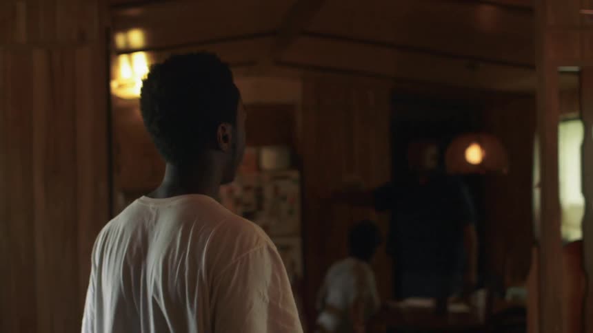 A young man returns home and is greeted with chastisement and then decides to leave