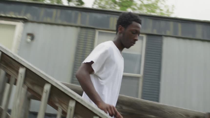 Man storms out of mobile home and rides off on bicycle