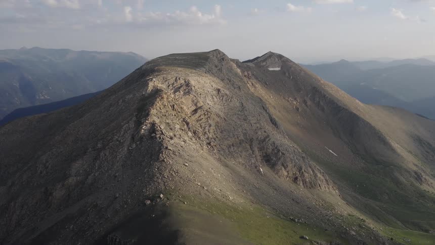 An aerial view of a mountain range