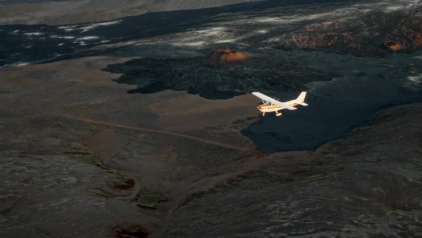 A plane flying in the air