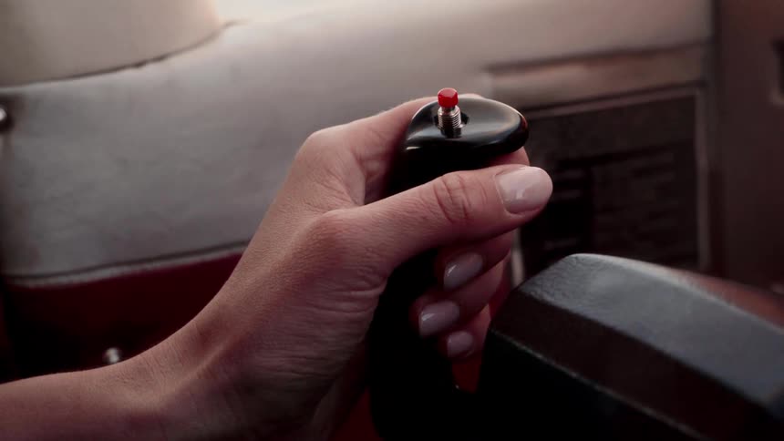 Hand gripping aircraft control yoke