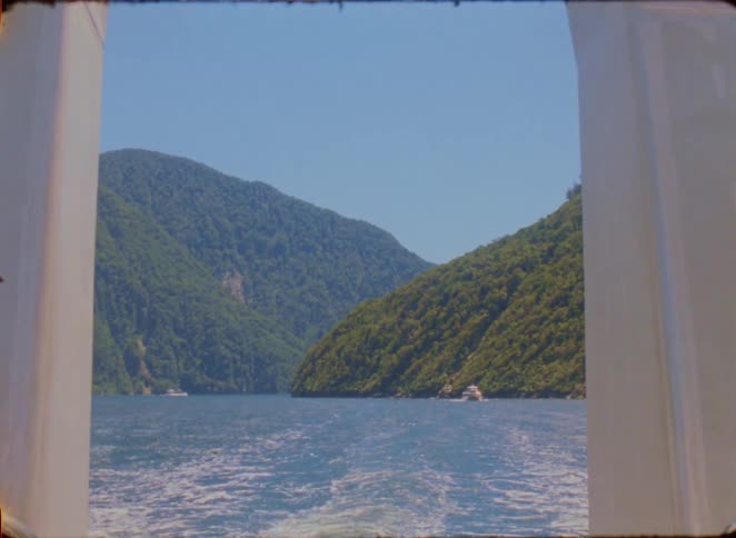 A view of a lake from a boat