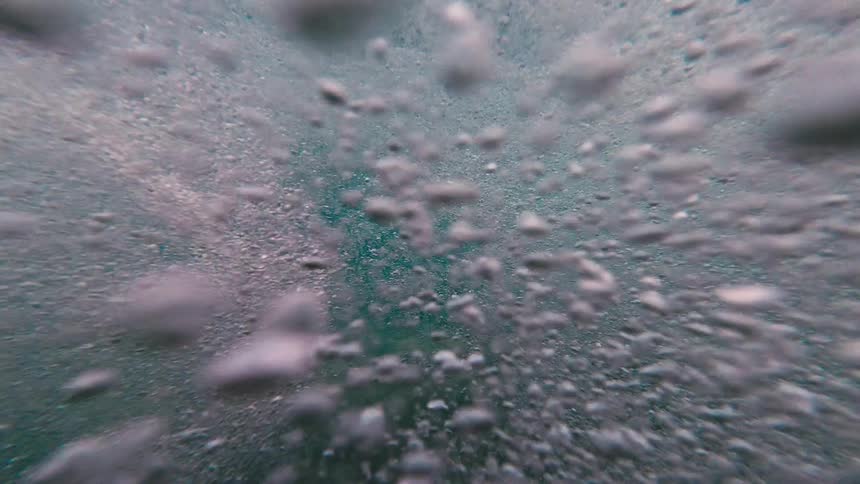 A view of some bubbles in the ocean