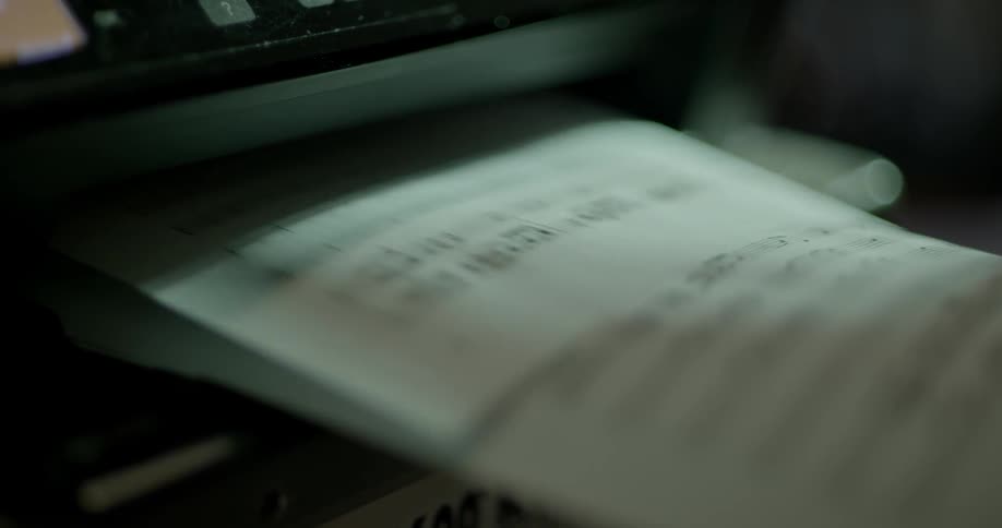 Sheet music is printed on an inkjet printer