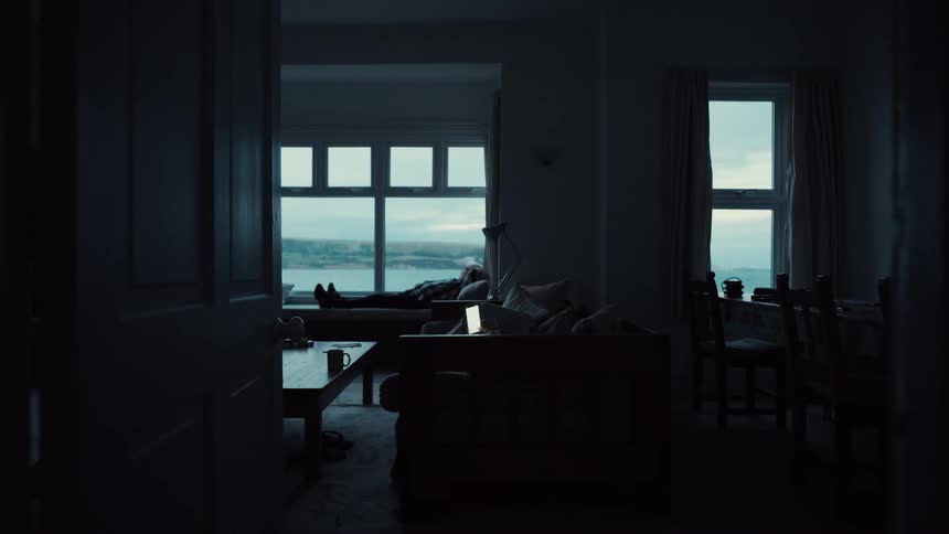 A view of the inside of a house with couches