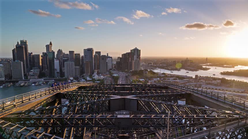 A time lapse of a large city