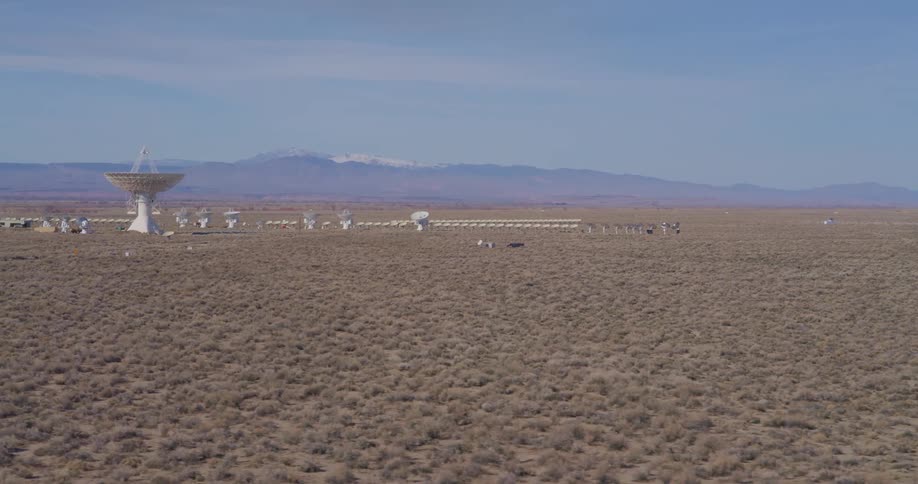 A view of some towers in the desert