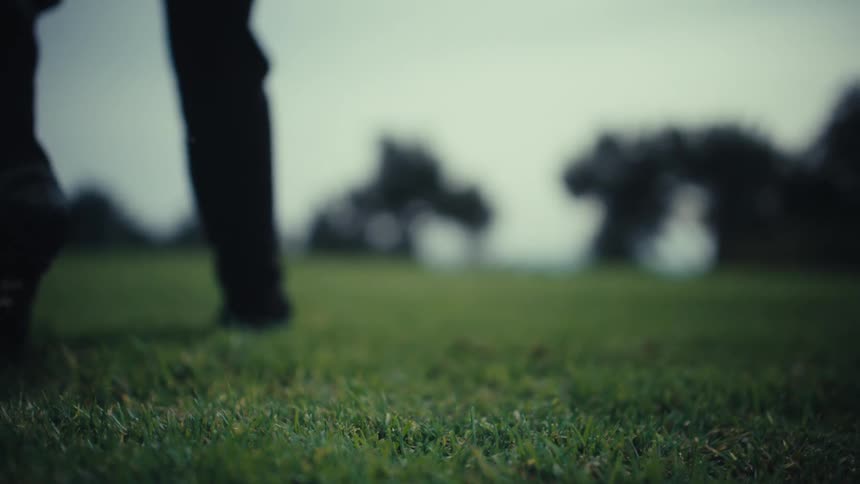 Soccer ball being kicked on a grass field