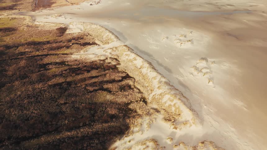 An aerial view of a desert landscape