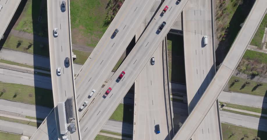 Multiple viaducts with vehicle traffic