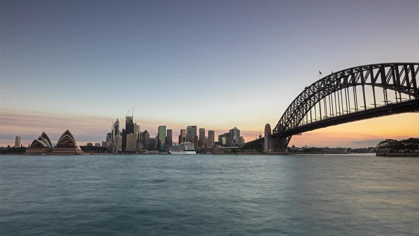 A time lapse of a sunset over a city