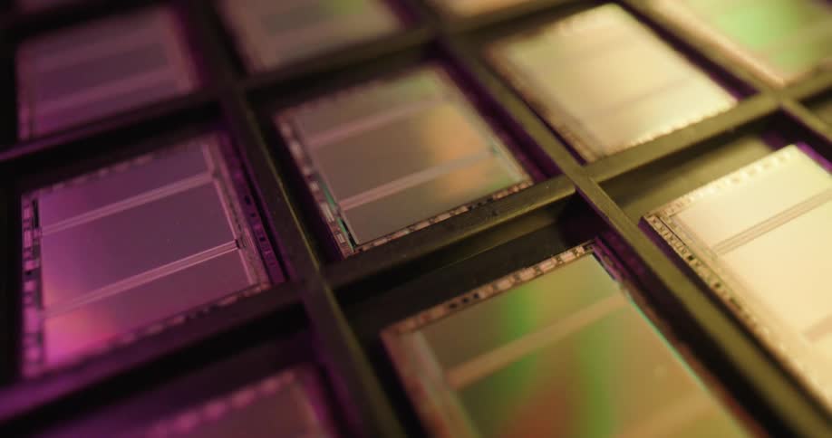 A close up of some computer chips