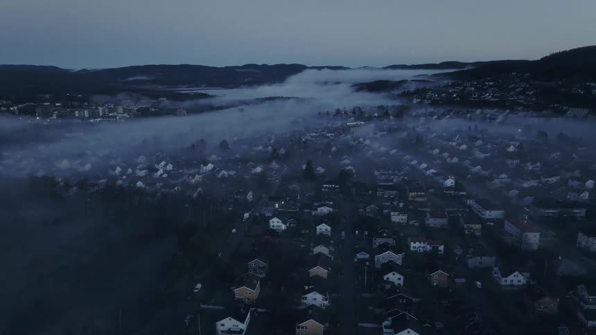 An aerial view of a small rural city