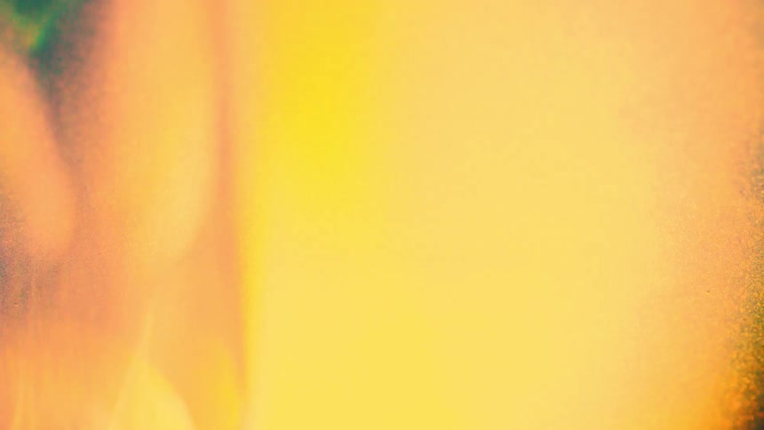 Bright orange lights contrast with a black and green background
