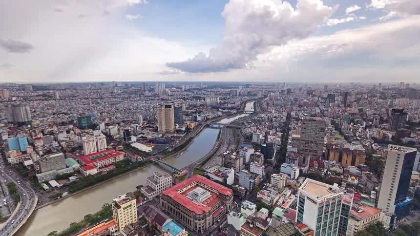 A time lapse of a city during the day