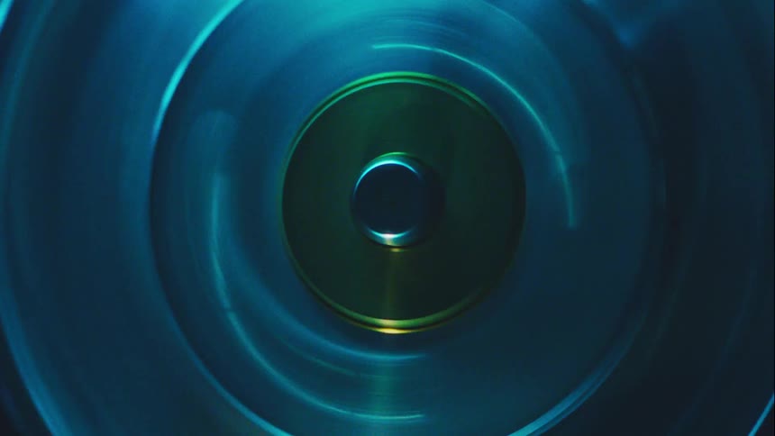 A disc spinning at a high speed