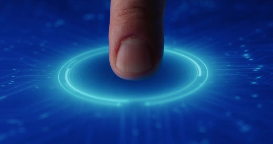 Circles glow and bright spots move across a pattern of lines on a touchscreen