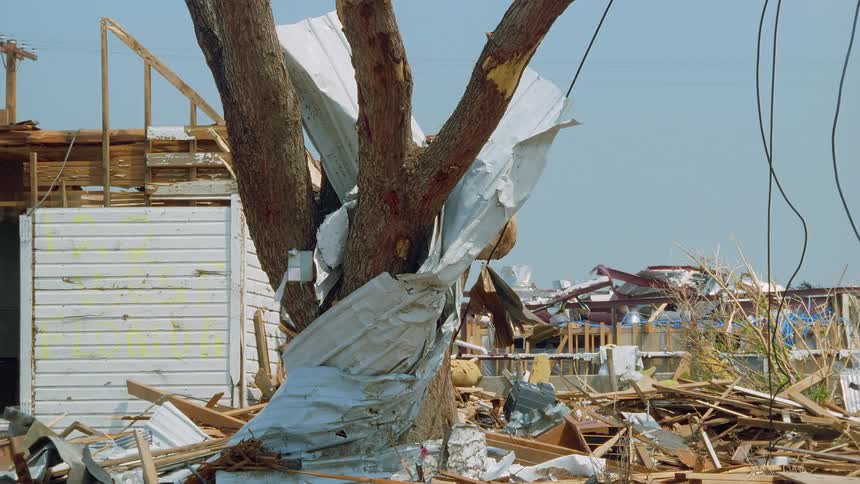 A view of a rural area that has been destroyed