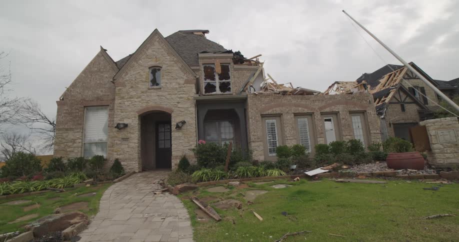 The home was destroyed by a storm