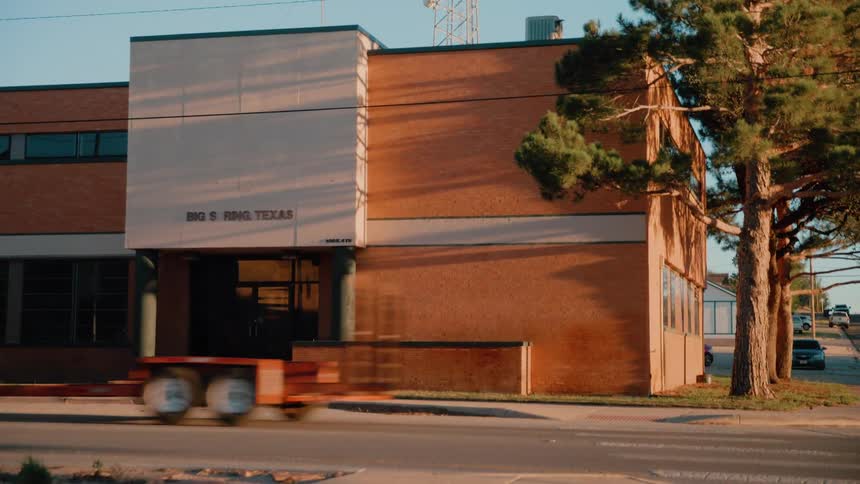 The exterior of a building in a city