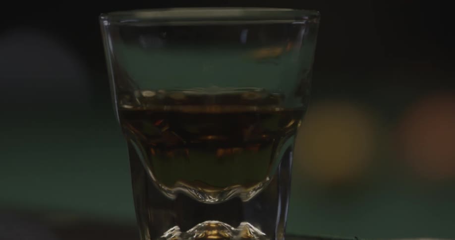 Close up of liquid in a glass
