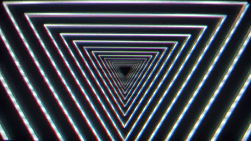 The triangles in the screensaver are spinning