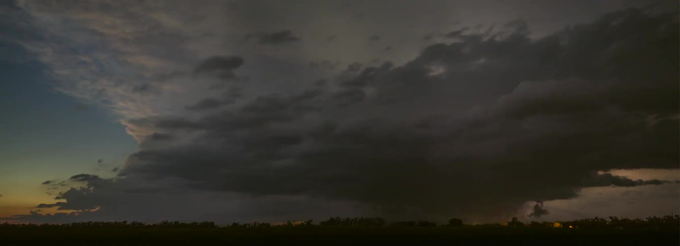 A view of clouds and lightning